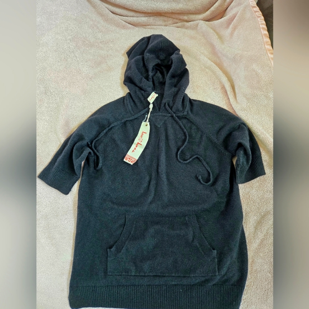 Hanna Andersson Black Hooded Sweater with Front Pocket